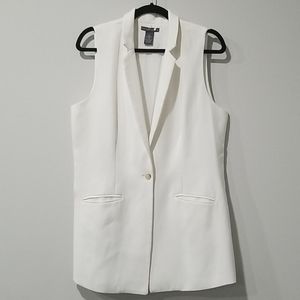 Chelsea Theodore White Long Vest SZ L